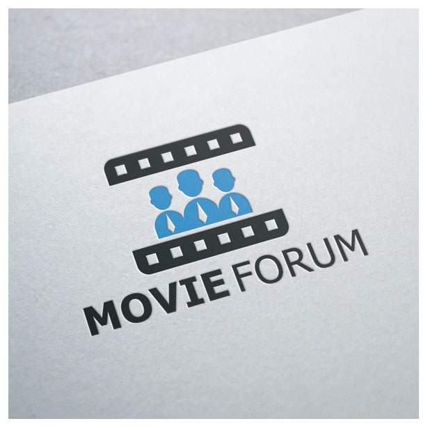 movie-forum-ribbon-people-logo-template-4