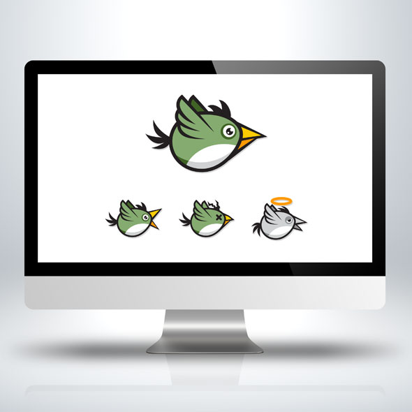 Green Bird Sprite Sheet for Animation