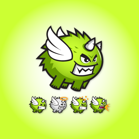 Game Character - Green Fur Monster Sprite Sheets