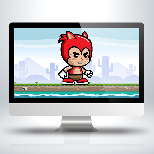 Running and Jumping Red Squirrel Game Character Sprite Sheets