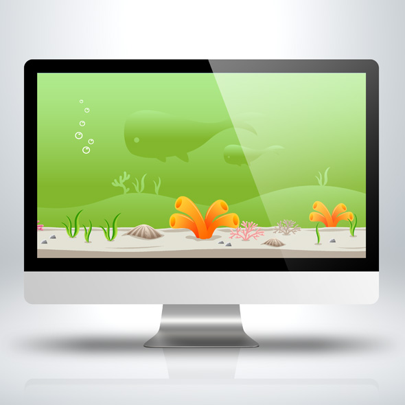 Under water green ocean Game Background for Game Developers