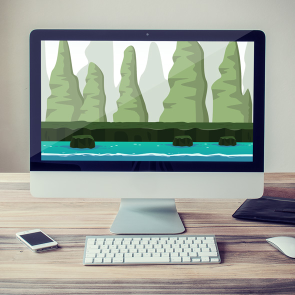 Tall rock game background for game developers