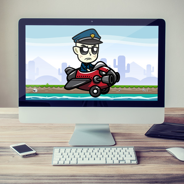 Grumpy Cop The Pilot game asset sprite