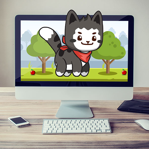 little black cat game asset sprites character cute kawaii video game for game developers