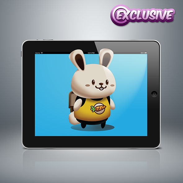 chubby bunny rabbit pet animal cute kawaii sugoi exclusive 2D game asset sprites for indie game developers