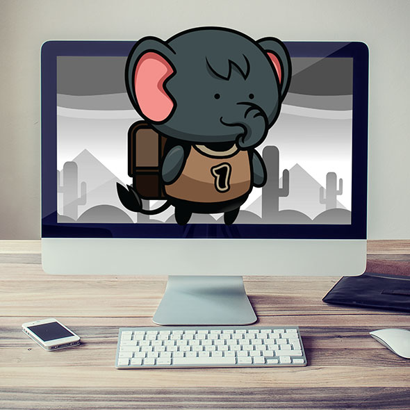 2d game asset for gamedev cute chubby elephant sprites character